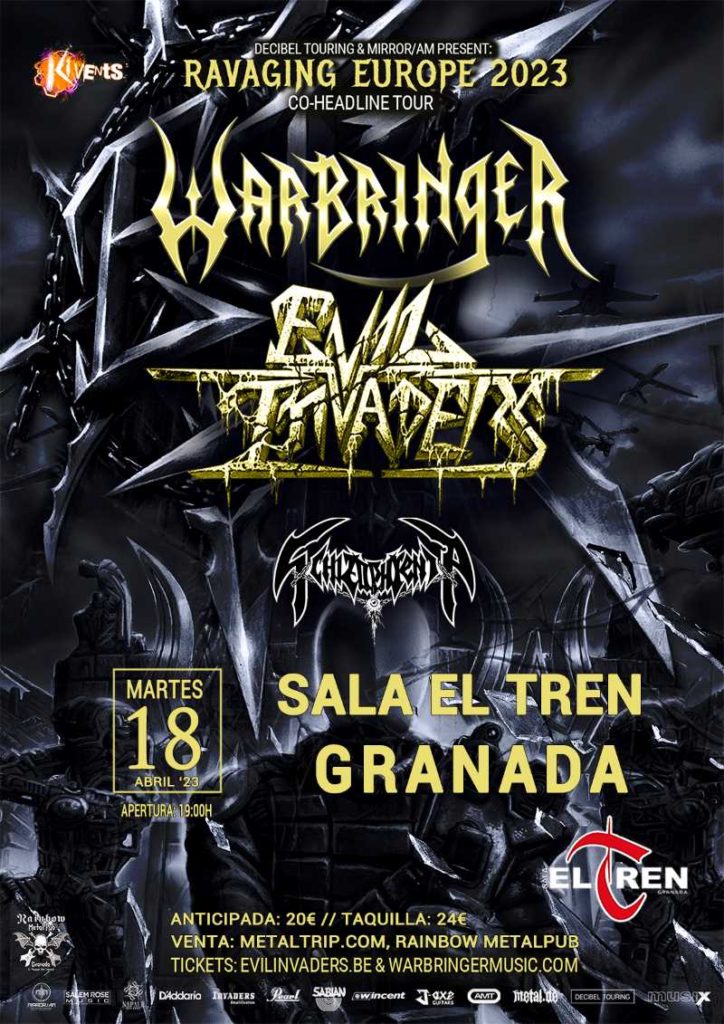 Evil Invaders, Warbringer y Schizophernia - Sala El Tren - Granada