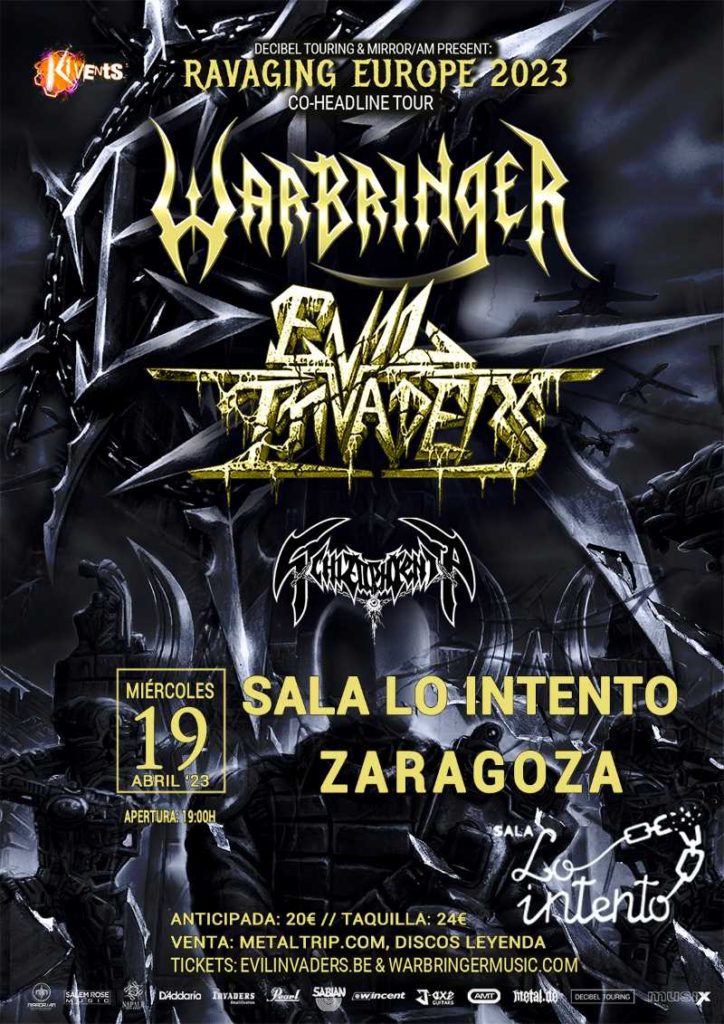 Evil Invaders, Warbringer y Schizophernia - Sala Lo Intento (Zaragoza)